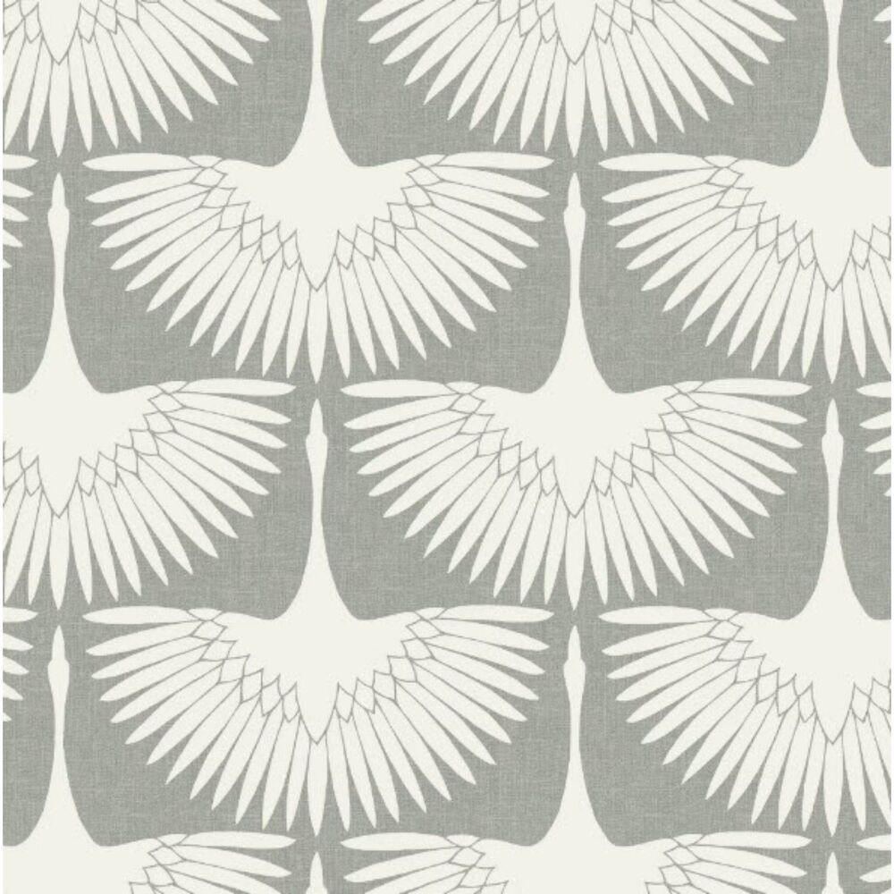 Tempaper Genevieve Gorder Feather Chalk (gray) Peel & Stick Wallpaper, 28 sf